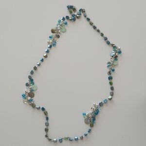 Elegant Blue and Silver Beaded Necklace
